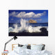Waves Breaking On Lava Rock Coast At Makapu'u With Rabbit Island Wall Mural