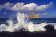 Waves Breaking On Lava Rock Coast At Makapu'u With Rabbit Island Wall Mural