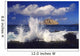 Waves Breaking On Lava Rock Coast At Makapu'u With Rabbit Island Wall Mural