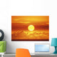 View Of Huge Orange Sun Sinking Towards The Horizon Wall Mural