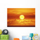 View Of Huge Orange Sun Sinking Towards The Horizon Wall Mural