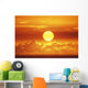 View Of Huge Orange Sun Sinking Towards The Horizon Wall Mural
