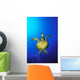Hawaii, Green Sea Turtle Swimming In Clear Blue Water, View From Below Wall Mural