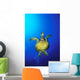 Hawaii, Green Sea Turtle Swimming In Clear Blue Water, View From Below Wall Mural