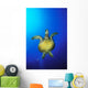 Hawaii, Green Sea Turtle Swimming In Clear Blue Water, View From Below Wall Mural