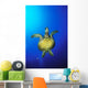 Hawaii, Green Sea Turtle Swimming In Clear Blue Water, View From Below Wall Mural