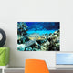 Hawaii, Green Sea Turtle On Reef With Tropical Fish Wall Mural