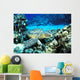 Hawaii, Green Sea Turtle On Reef With Tropical Fish Wall Mural