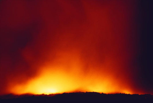 Lava Flowing Into Ocean At Night Wall Mural
