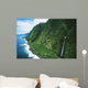 Hawaii, Big Island, Hamakua Coast, Waterfalls Cascade Into The Ocean Wall Mural