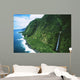 Hawaii, Big Island, Hamakua Coast, Waterfalls Cascade Into The Ocean Wall Mural