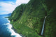 Hawaii, Big Island, Hamakua Coast, Waterfalls Cascade Into The Ocean Wall Mural