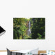 Hawaii, Maui, Hana Coast, Waterfall Surrounded By Lush Greenery Wall Mural