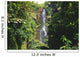 Hawaii, Maui, Hana Coast, Waterfall Surrounded By Lush Greenery Wall Mural