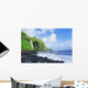 Hawaii, Maui, Hana, Pokupupu Point And Waikani Falls Going Into Ocean Wall Mural