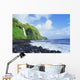 Hawaii, Maui, Hana, Pokupupu Point And Waikani Falls Going Into Ocean Wall Mural