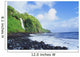 Hawaii, Maui, Hana, Pokupupu Point And Waikani Falls Going Into Ocean Wall Mural