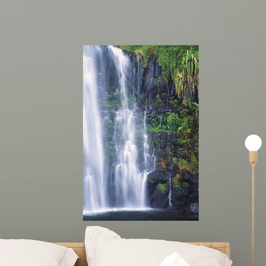 Hawaii, Maui, One Of Many Cascading Waterfalls Found Along Hana Coast Wall Mural