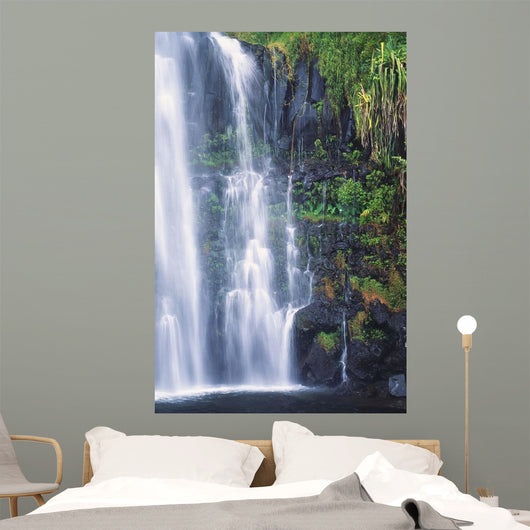 Hawaii, Maui, One Of Many Cascading Waterfalls Found Along Hana Coast Wall Mural