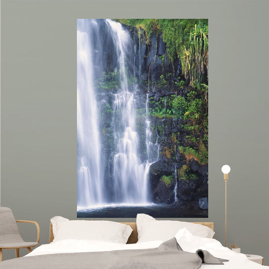 Hawaii, Maui, One Of Many Cascading Waterfalls Found Along Hana Coast Wall Mural