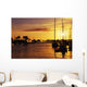 Hawaii, Oahu, Waikiki Yacht Harbor At Sunset Wall Mural