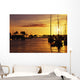 Hawaii, Oahu, Waikiki Yacht Harbor At Sunset Wall Mural