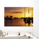 Hawaii, Oahu, Waikiki Yacht Harbor At Sunset Wall Mural