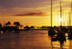 Hawaii, Oahu, Waikiki Yacht Harbor At Sunset Wall Mural