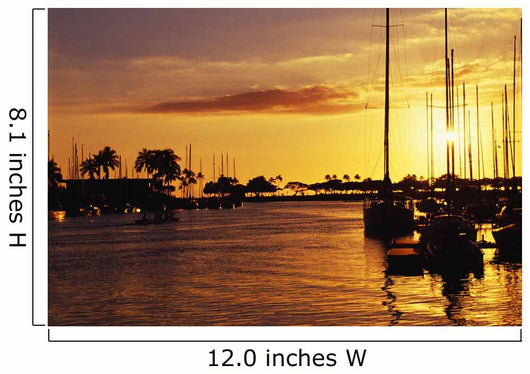 Hawaii, Oahu, Waikiki Yacht Harbor At Sunset Wall Mural
