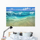 Ripple Of Crystal Clear And Turquoise Water Breaks On Sandy Shore Wall Mural