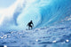 Hawaii, Oahu, North Shore, Silhouette Of Surfer In Pipeline Barrel Wall Mural
