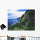 Hawaii, Big Island, Hamakua Coast, Waterfalls Cascade Into The Ocean Wall Mural