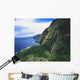 Hawaii, Big Island, Hamakua Coast, Waterfalls Cascade Into The Ocean Wall Mural