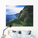 Hawaii, Big Island, Hamakua Coast, Waterfalls Cascade Into The Ocean Wall Mural