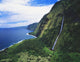 Hawaii, Big Island, Hamakua Coast, Waterfalls Cascade Into The Ocean Wall Mural