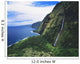 Hawaii, Big Island, Hamakua Coast, Waterfalls Cascade Into The Ocean Wall Mural