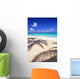 Tropical Beach Scene With Palm Shadow On Shoreline Sand Wall Mural