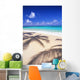 Tropical Beach Scene With Palm Shadow On Shoreline Sand Wall Mural