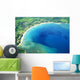 Hawaii, Kauai, Aerial Of Hanalei Bay, Boats In Ocean Wall Mural