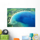 Hawaii, Kauai, Aerial Of Hanalei Bay, Boats In Ocean Wall Mural