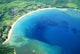 Hawaii, Kauai, Aerial Of Hanalei Bay, Boats In Ocean Wall Mural