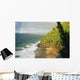 Hawaii, Kauai, Napali Coast, Hanakapiai Beach, Rainbow In Distance Wall Mural