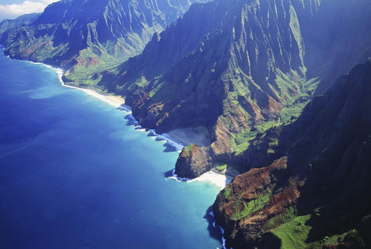 Hawaii, Kauai, Na Pali Coast, Aerial View Along Mountains Wall Mural