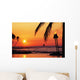 Sailboat And Tiki Torches Wall Mural