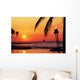 Sailboat And Tiki Torches Wall Mural