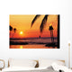 Sailboat And Tiki Torches Wall Mural