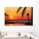 Sailboat And Tiki Torches Wall Mural