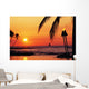 Sailboat And Tiki Torches Wall Mural
