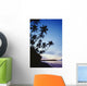 Fiji, Palm Trees Line The Beach At Twilight Wall Mural