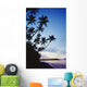 Fiji, Palm Trees Line The Beach At Twilight Wall Mural